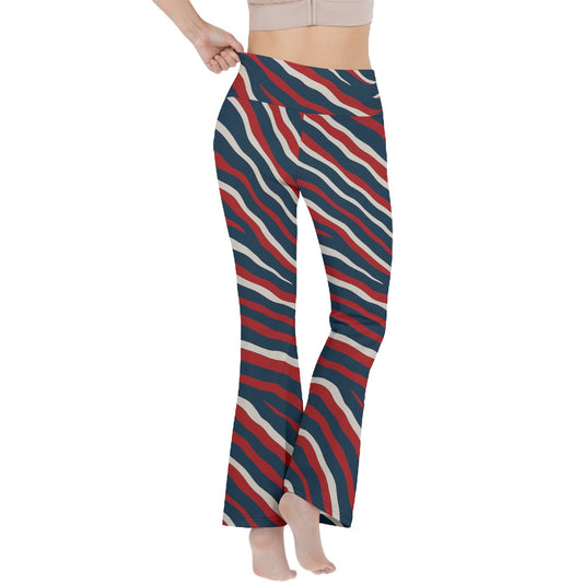 New England Football Game Day All-Over Print Women's Reversible High-Waisted Yoga Pants
