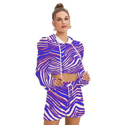 Buffalo Bills Zubaz Women's Mirco Fleece Hoodie And Shorts Set