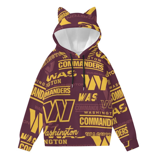 Washington Commanders Women’s Hoodie With Decorative Ears