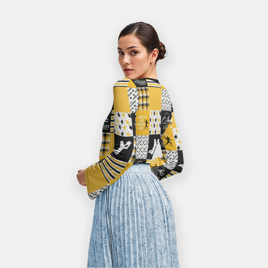 All-Over Print Women's Long Sleeve T-Shirt With Slightly Flared Sleeves