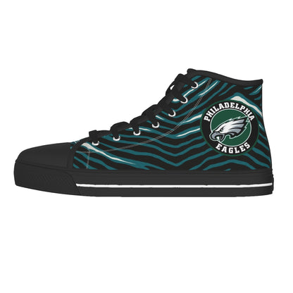 Philadelphia Football Game Day Men's Black Sole Canvas Shoes