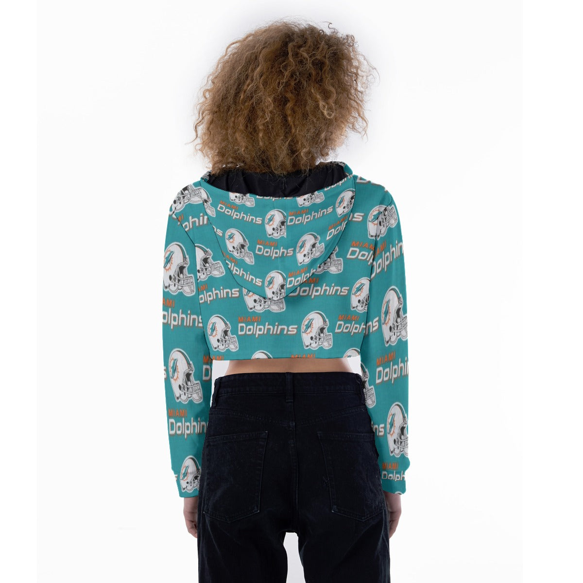 Miami Football Game Day All-Over Print Women's Crop Top Hoodie