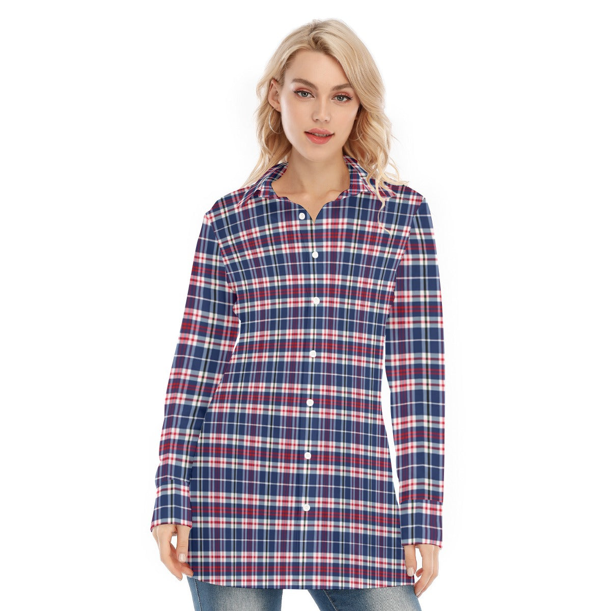 Mississippi Tartan Plaid Ole Miss Rebels Women's Long Shirt