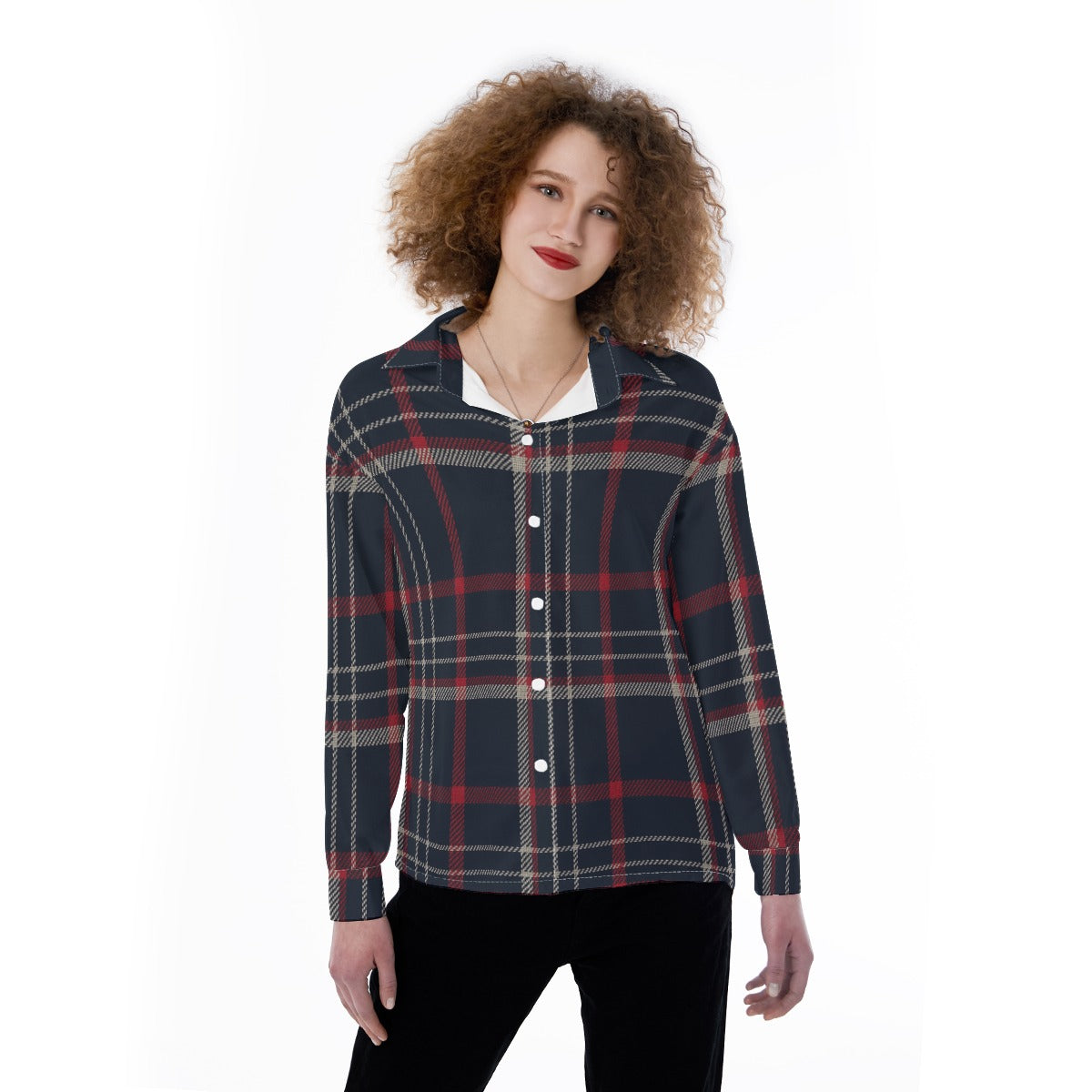 Connecticut - Huskies tartan plaid Women's Satin Shirt