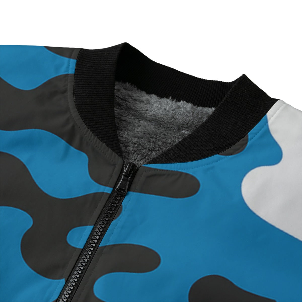Carolina Panthers Camo Fleece Bomber Jacket – Black, Blue and Silver NFL Streetwear