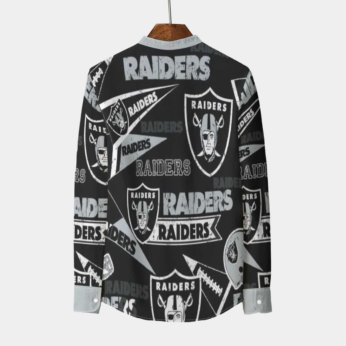 Urban Legend Las Vegas Raiders Stand Collar Shirt With Long Sleeve | 110GSM Imitation Flax