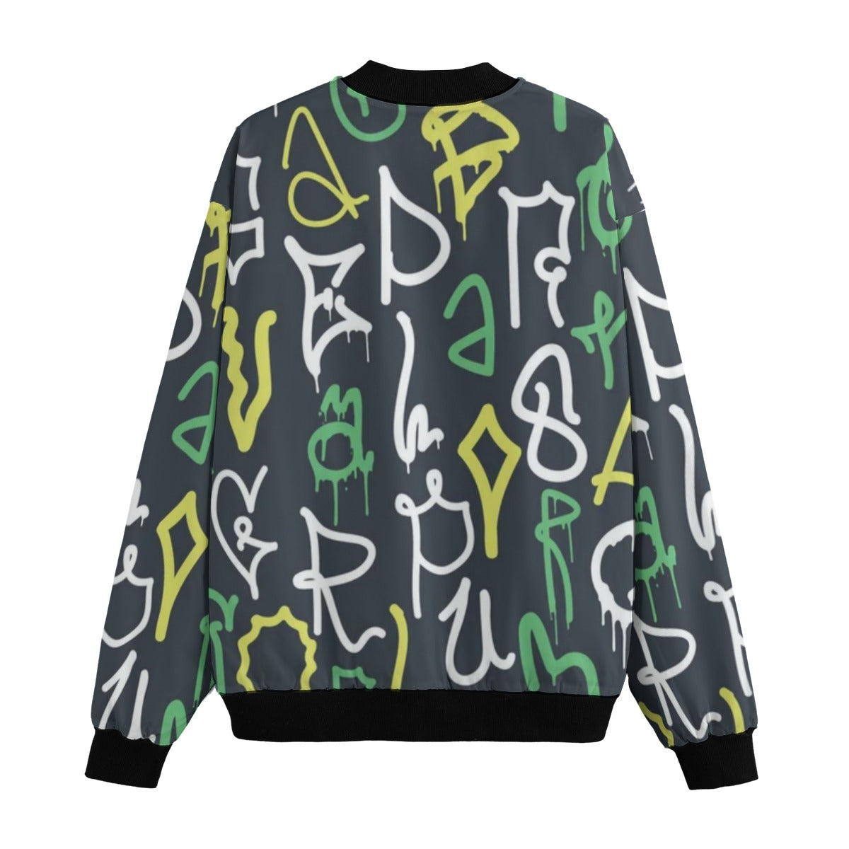 Urban Legend 90s Street Icons  Hand-Drawn Graffiti Abstract Fleece Bomber Jacket
