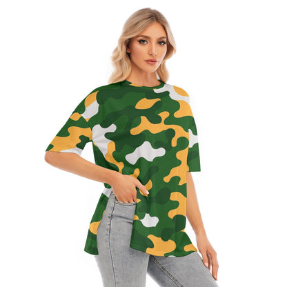 Green Bay Football Game Day All-Over Print Women's Short Sleeves T-shirt With Hem Split