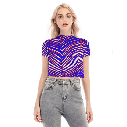Buffalo Bills Zubaz Women's Short Sleeves Mesh Crop Top