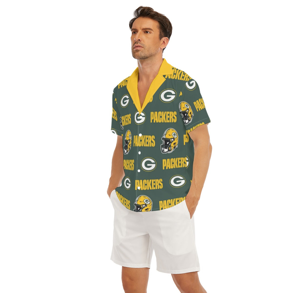 Green Bay Football Game Day All-Over Print Men's Deep V-neck Short Sleeve T-shirt