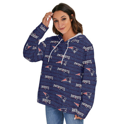 New England Football Game Day All-Over Print Women's Heavy Fleece Zip-on-the-Side Hoodie