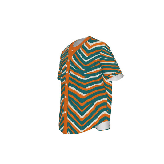 Miami Football Game Day All-Over Print Men's Short Sleeve Baseball Jersey With Pinstripes