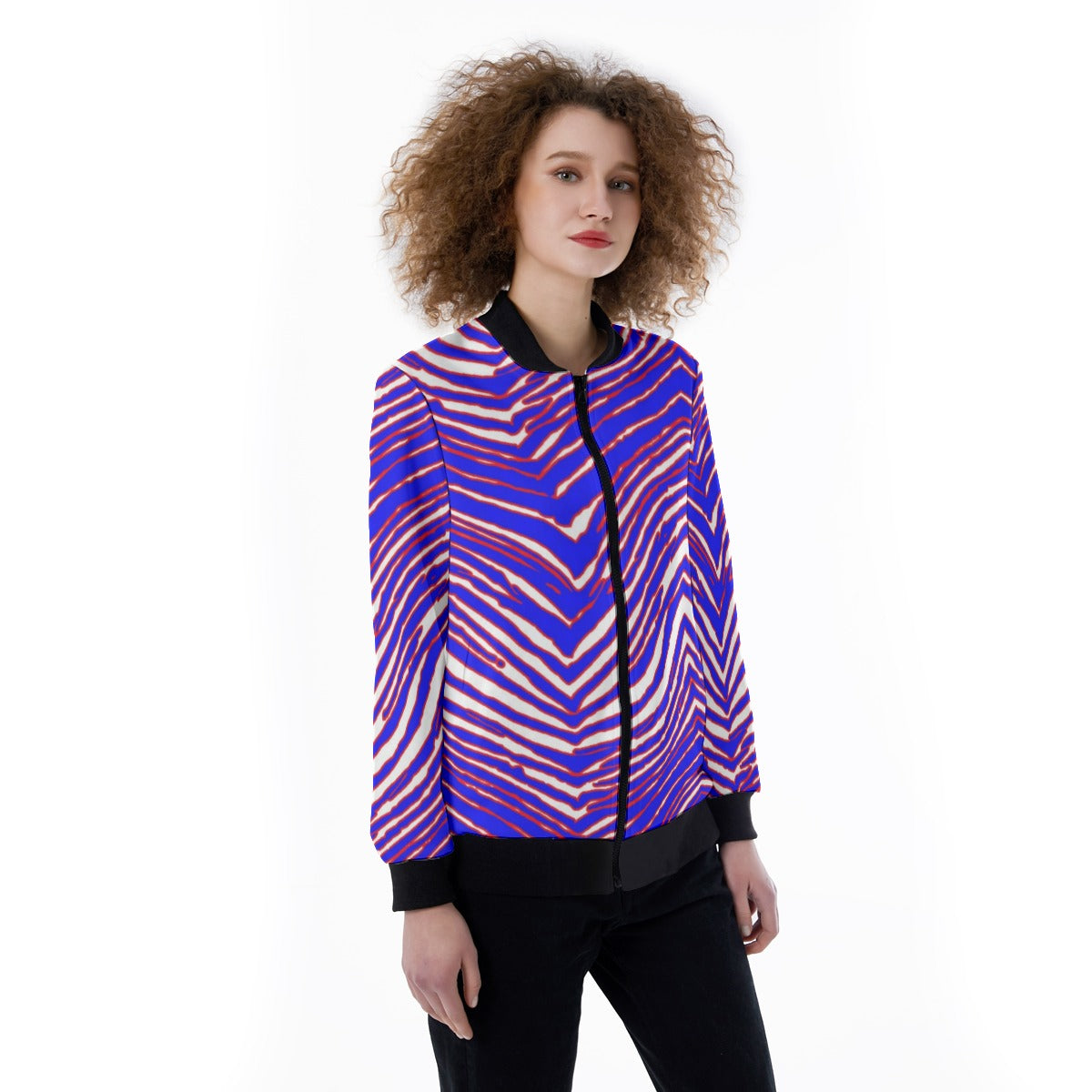 Buffalo Bills Zubaz Women's Ribbed Stand-up Collar Jacket