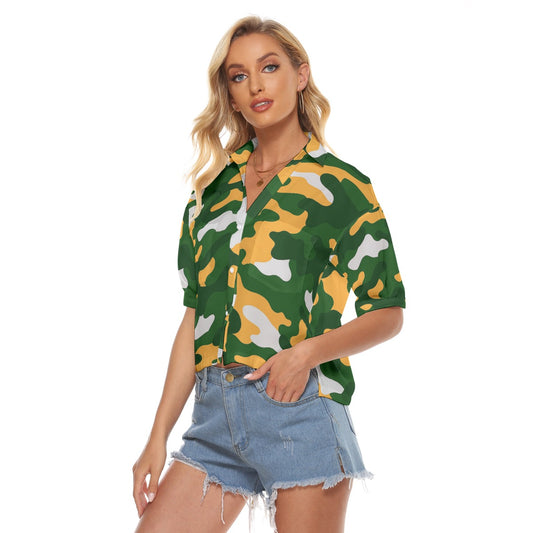 Green Bay Football Game Day All-Over Print Women's V-neck Shirts
