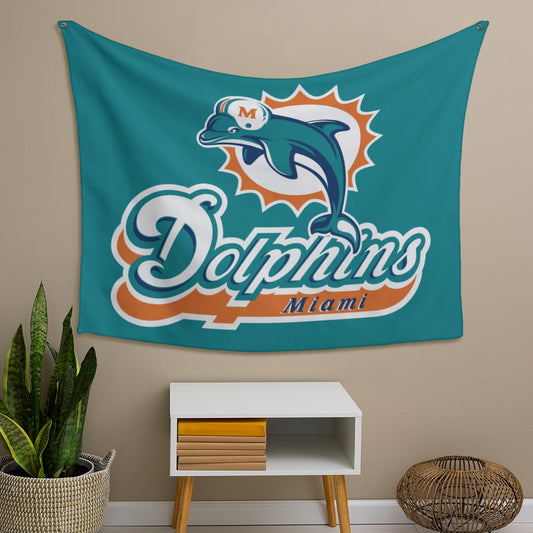 Miami Football Game Day Single-Side Print Tapestry