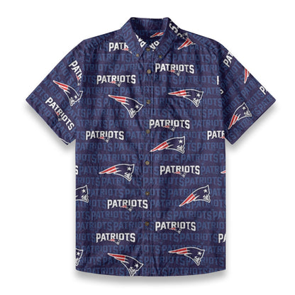 New England Football Game Day All-Over Print Men's Breathable Cotton Shirt|125GSM