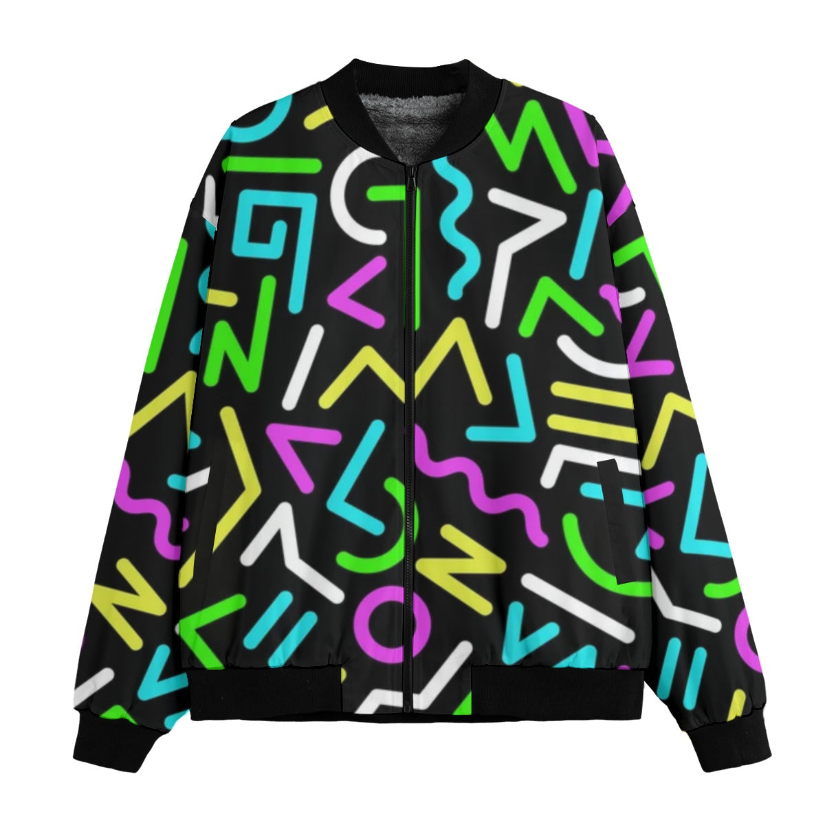 Urban Legend 90s Street Art and Retro Rhythm – 80s Fleece Bomber Jacket
