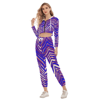Buffalo Bills Zubaz Women's Crop Hoodie Sports Set