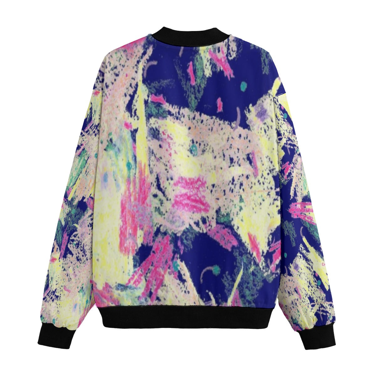 Graffiti Explosion Creative-Crayon Seamless Fleece Bomber Jacket – Urban Streetwear Energy