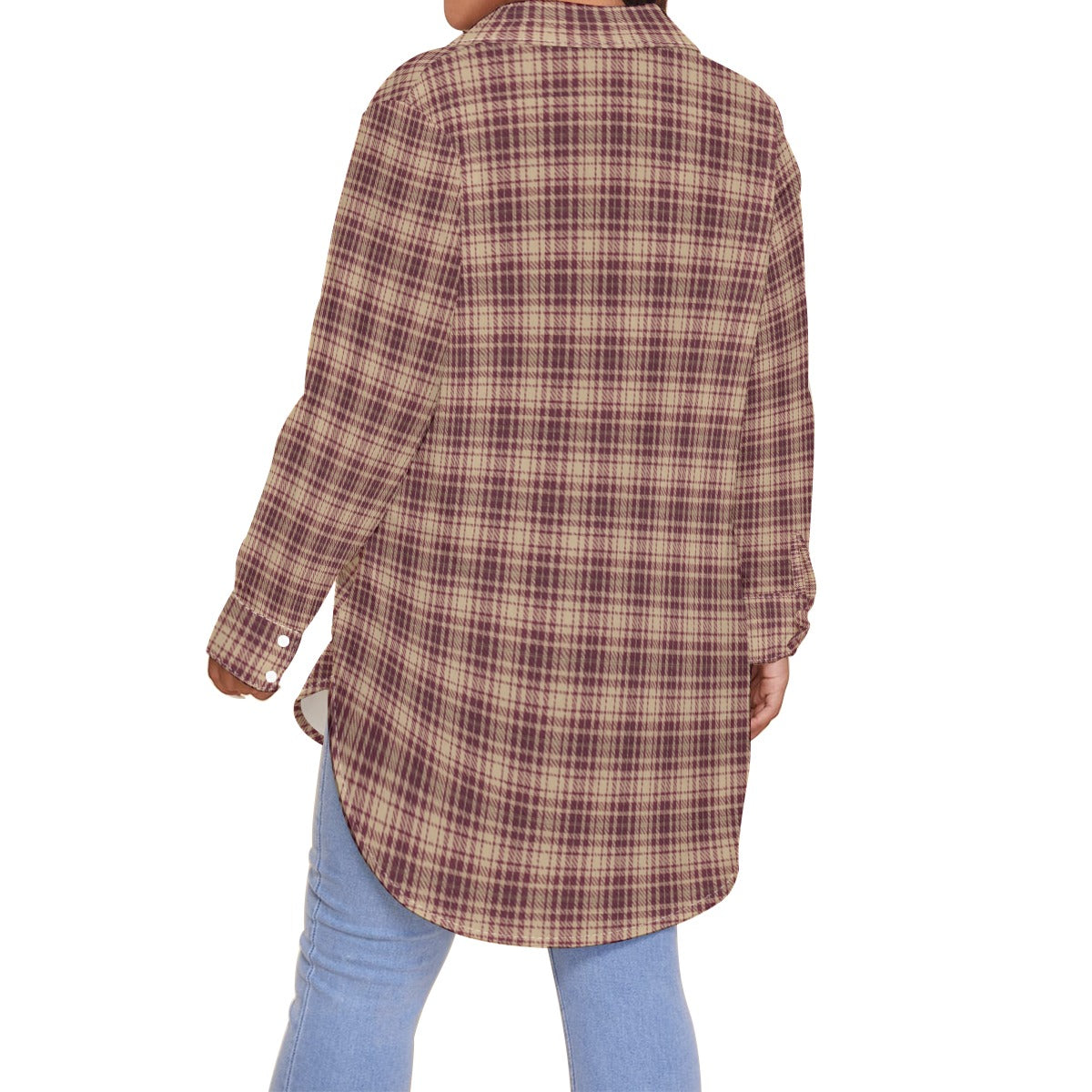 Florida Seminoles Tartan Plaid Women's Shirt With Long Sleeve(Plus Size)
