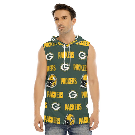Green Bay Football Game Day All-Over Print Men's Tank Hooded Vest
