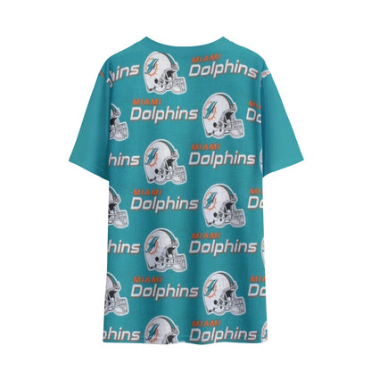 Miami Football Game Day All-Over Print Children's Round Neck T-Shirt|145GSM Birdseye