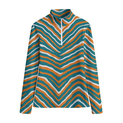 Miami Football Game Day All-Over Print Women's Stand-up Collar T-shirt