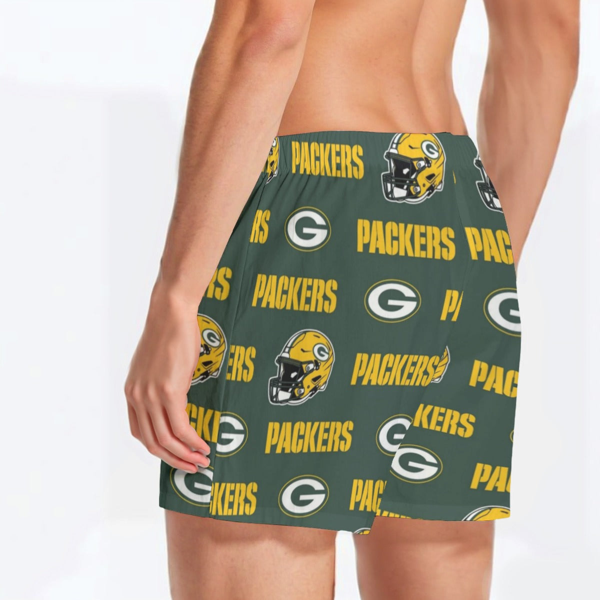 Green Bay Football Game Day All-Over Print Men's Short Boxer Briefs|115GSM Cotton poplin