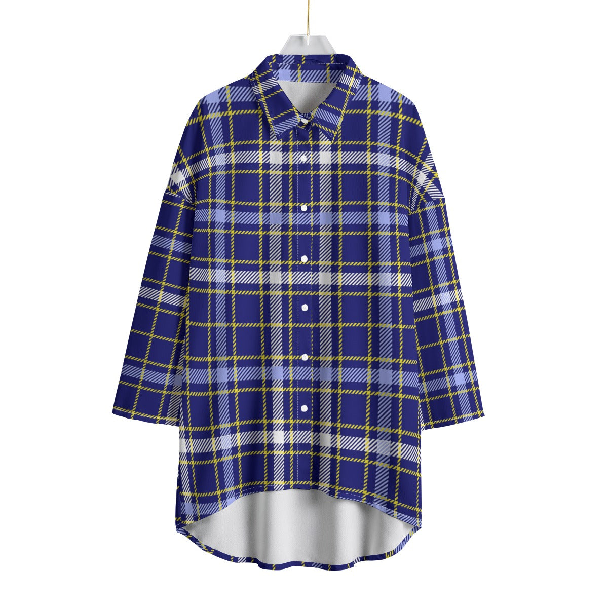Michigan Tartan Plaid Wolverines Women's Chiffon Shirt With Elbow Sleeve