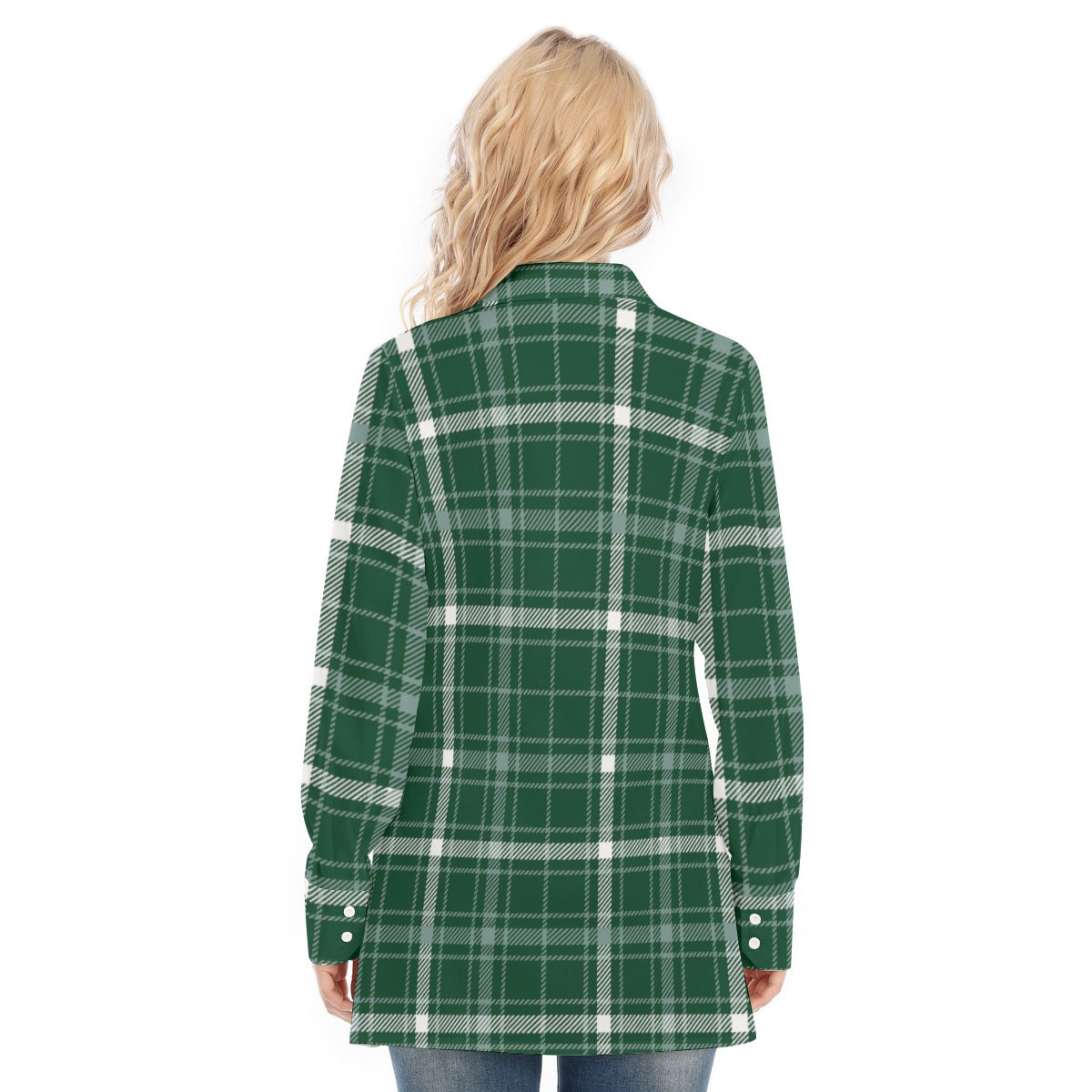 Michigan State Tartan Plaid Spartans Women's Long Shirt |115GSM Cotton poplin