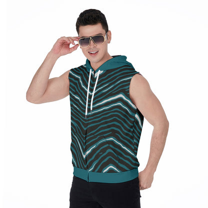 Philadelphia Football Game Day All-Over Print Men's Zipper-Up Sleeveless Hoodie