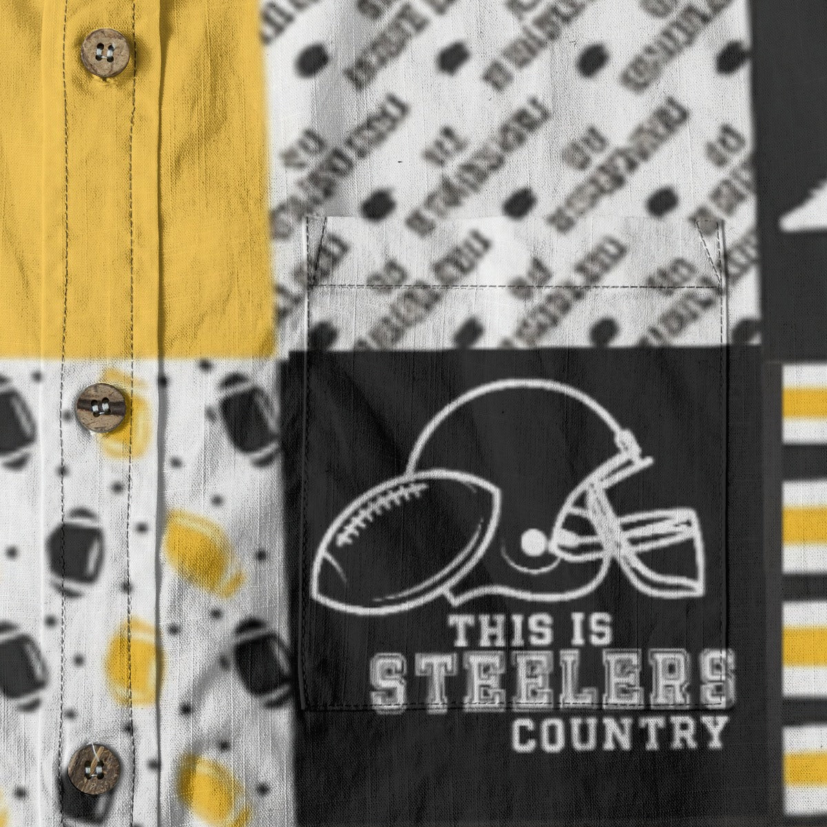 Pittsburgh Steelers All-Over Print Men's Breathable Cotton Shirt|125GSM