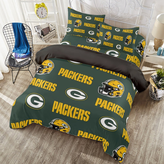 Green Bay Football Game Day Four-piece Duvet Cover Set | Widened
