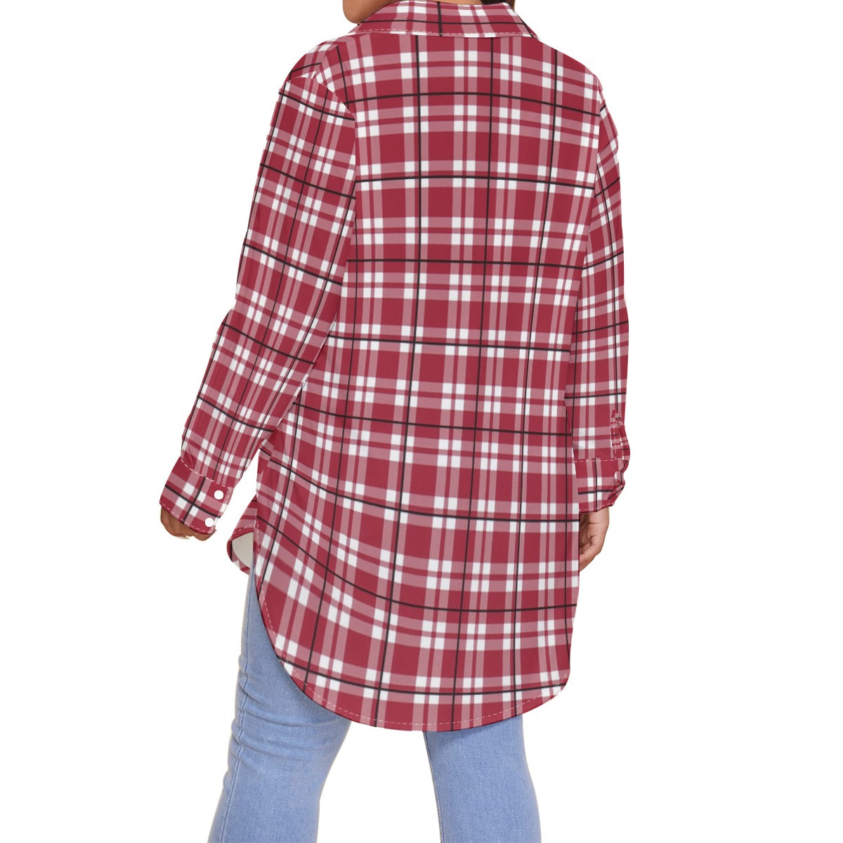 Alabama - Crimson Tide Tartan plaid Women's Shirt With Long Sleeve(Plus Size)