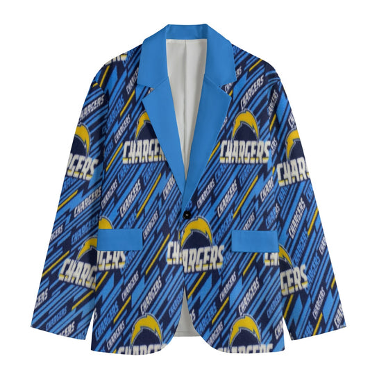 Los Angeles Chargers suit Flat Lapel Collar Blazer