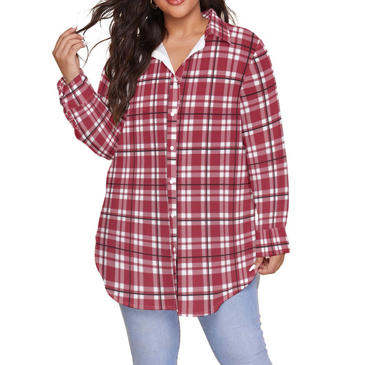 Alabama - Crimson Tide Tartan plaid Women's Shirt With Long Sleeve(Plus Size)