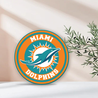 Miami Football Game Day Round Aluminum Painting