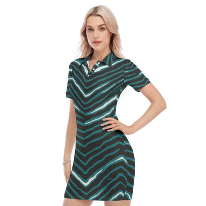 Philadelphia Football Game Day All-Over Print Women's Polo Collar Dress