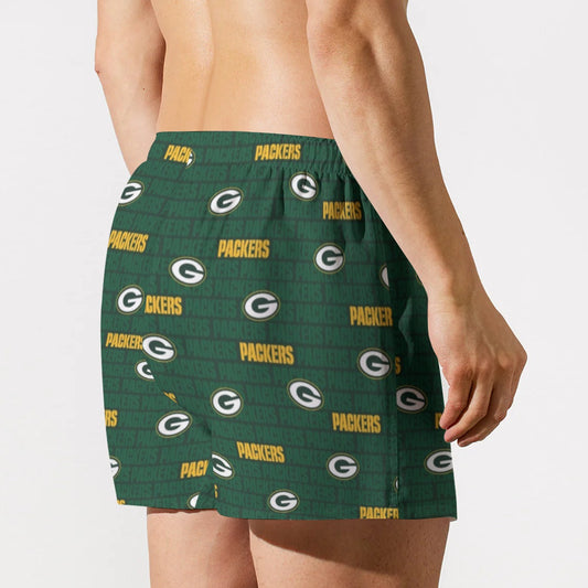 Green Bay Football Game Day All-Over Print Men's Short Boxer Briefs|115GSM Cotton poplin
