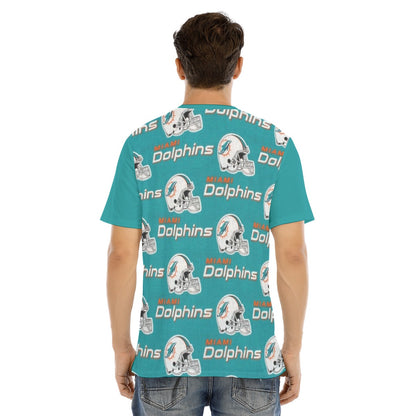 Miami Football Game Day All-Over Print Men's Short Sleeve T-shirt With Button Closure