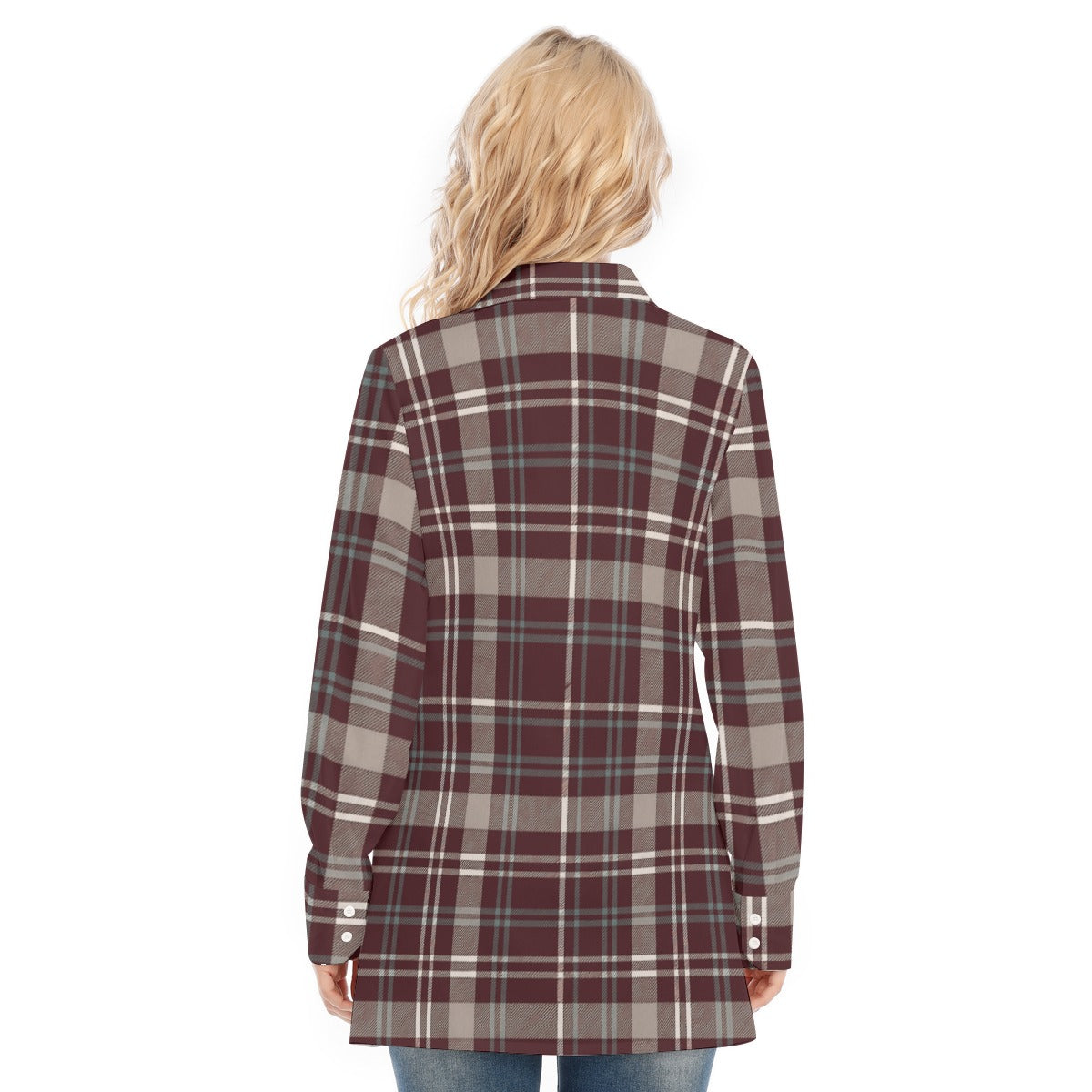 Texas Tartan Plaid A&M - Aggies  Women's Long Shirt |115GSM Cotton poplin