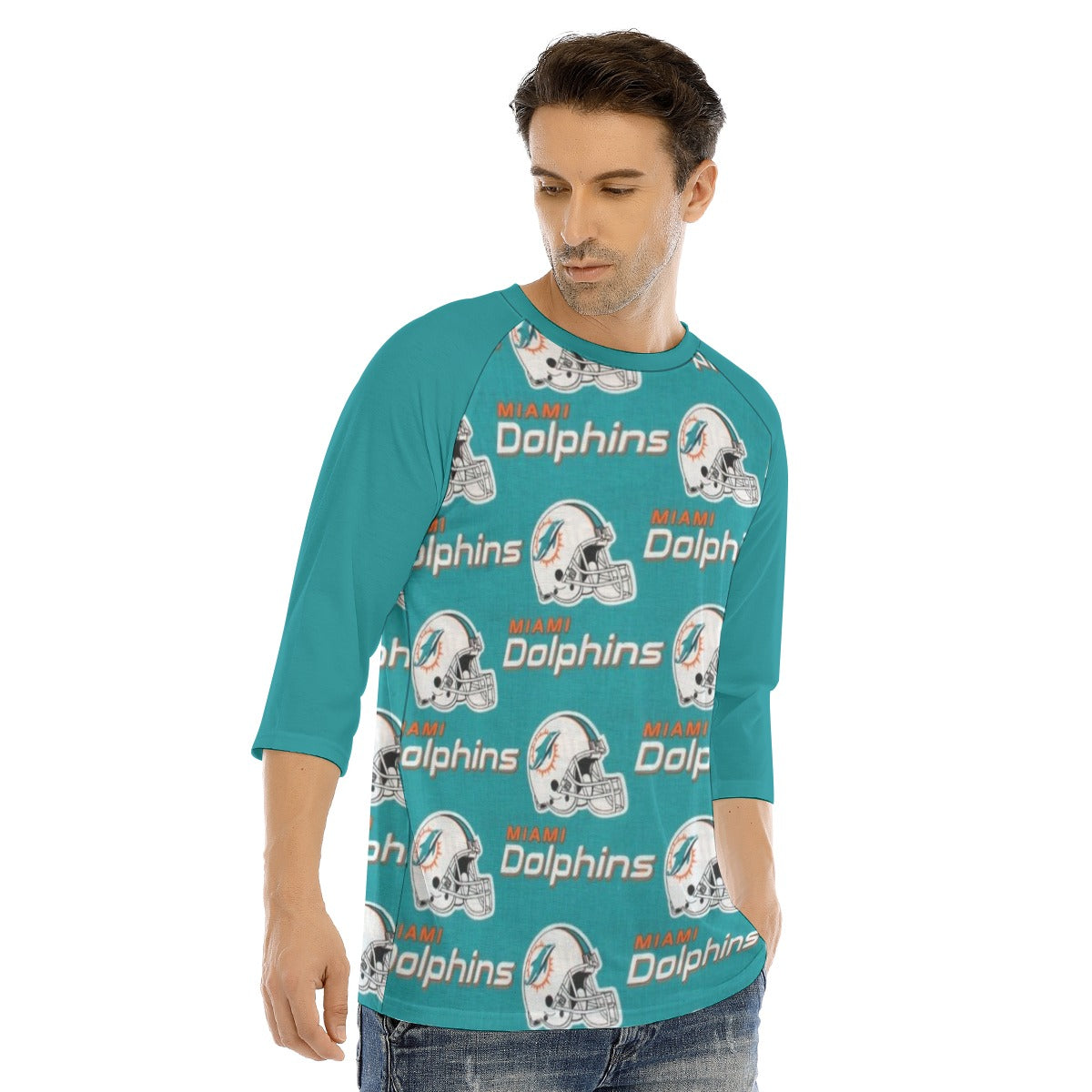 Miami Football Game Day All-Over Print Men's O-neck Raglan Sleeve T-shirt