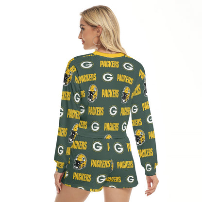 Green Bay Football Game Day All-Over Print Women's Short Sweatshirt And Pants Suit