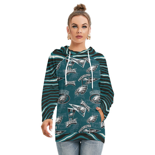 Philadelphia Football Game Day All-Over Print Women's Hoodie With Double Hood