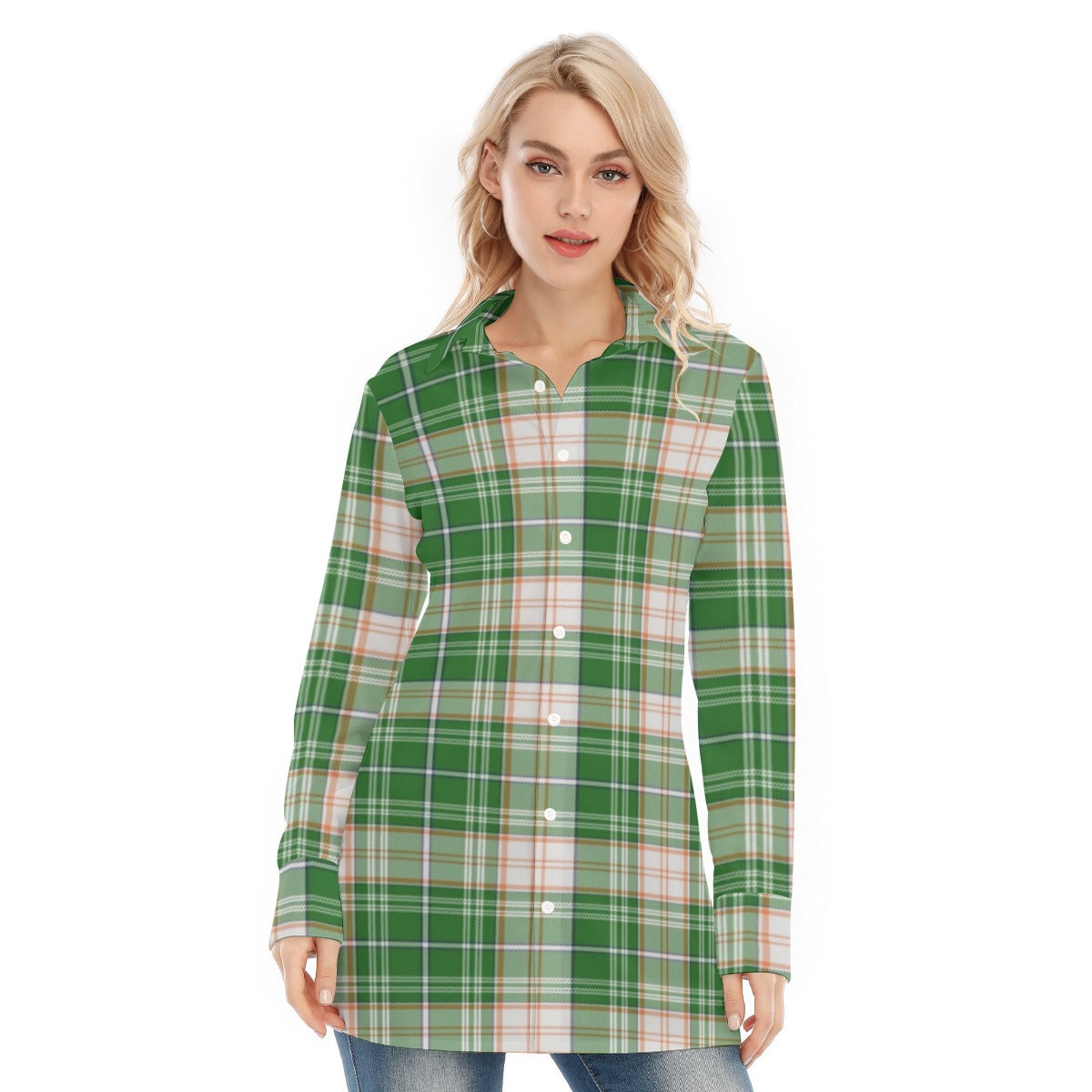 Miami Tartan Plaid Hurricanes Women's Long Shirt