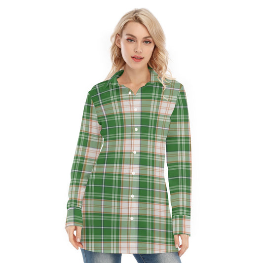 Miami Tartan Plaid Hurricanes Women's Long Shirt