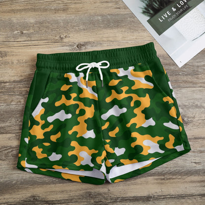 Green Bay Football Game Day All-Over Print Women's Casual Shorts