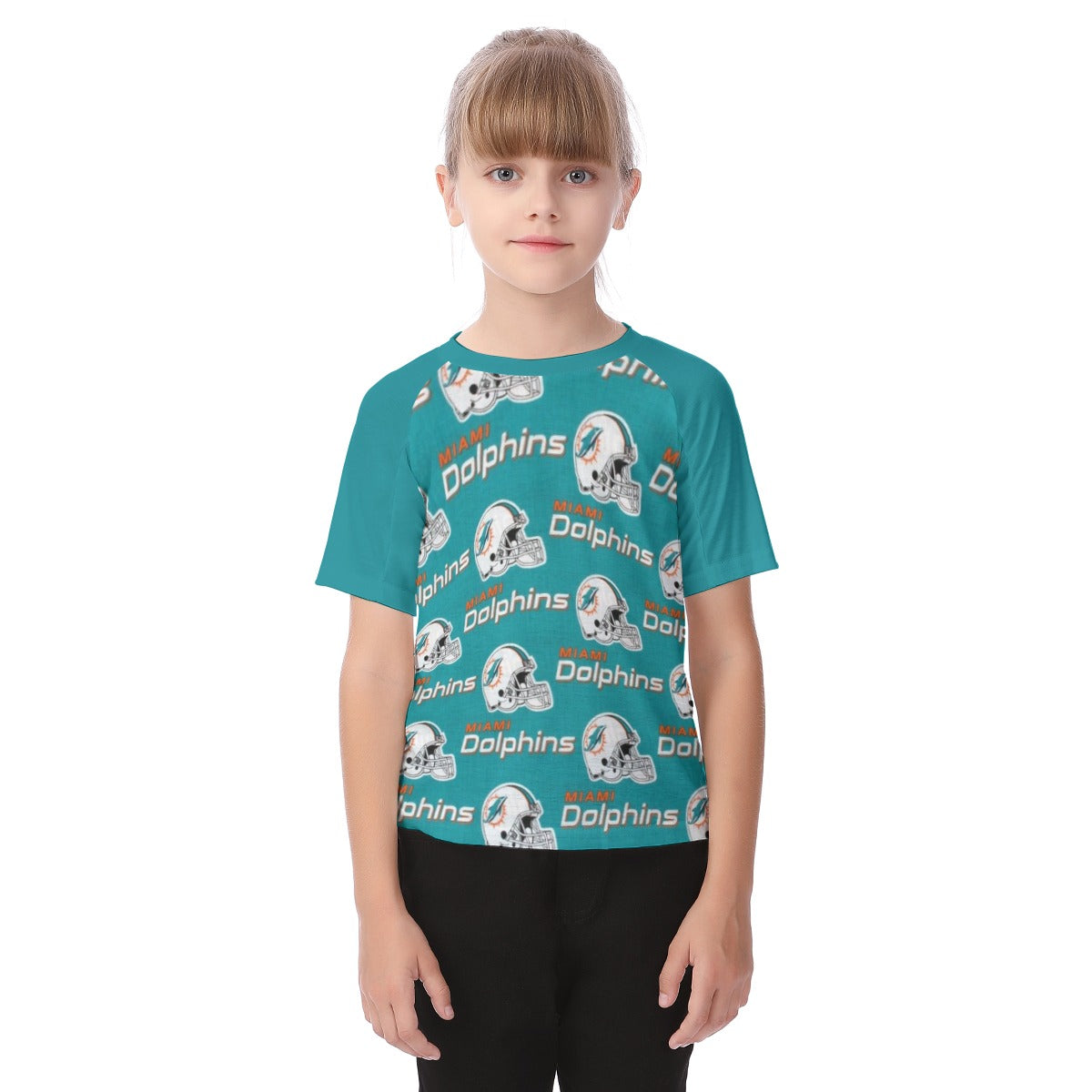 Miami Football Game Day All-Over Print Kid's Raglan Sleeve T-shirt