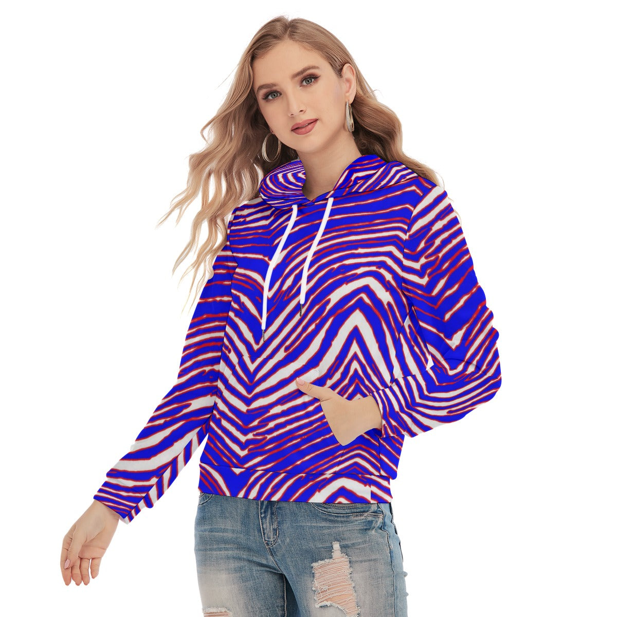 Buffalo Bills Zubaz Women's Slim Pullover Hoodie