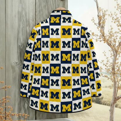 Michigan - Wolverines Women's Quilted Jacket with Side Slits
